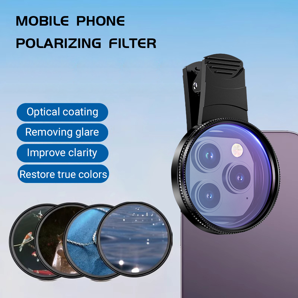Phone Accessories For Android - 52MM 휴대폰 렌즈 범용 편광판 카메라(클립