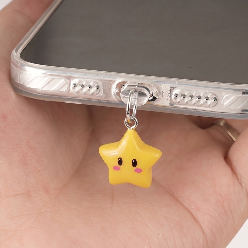 Yellow Phone Accessories - 귀여운 3D 노란색 별 모양 휴대폰