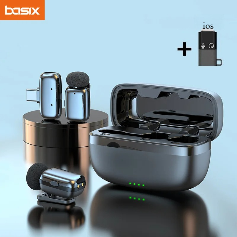 Phone Accessories For Android - 무선 라발리에 마이크 세트(충전 케이스 포함)