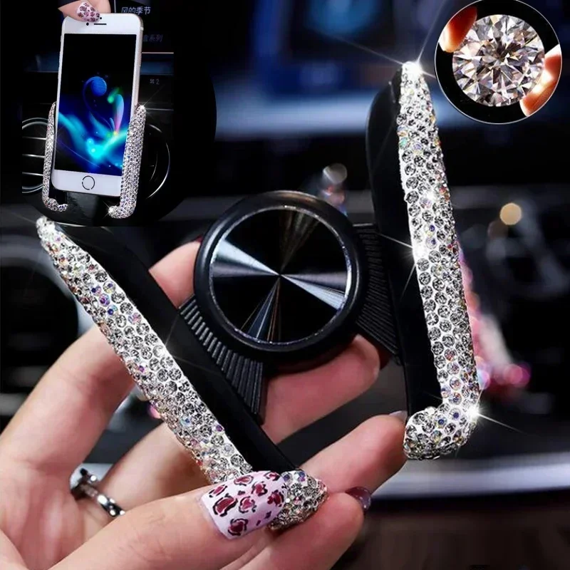 Phone Accessories For Android - 새로운 자동차 휴대폰 거치대 다이아몬드 크리스탈