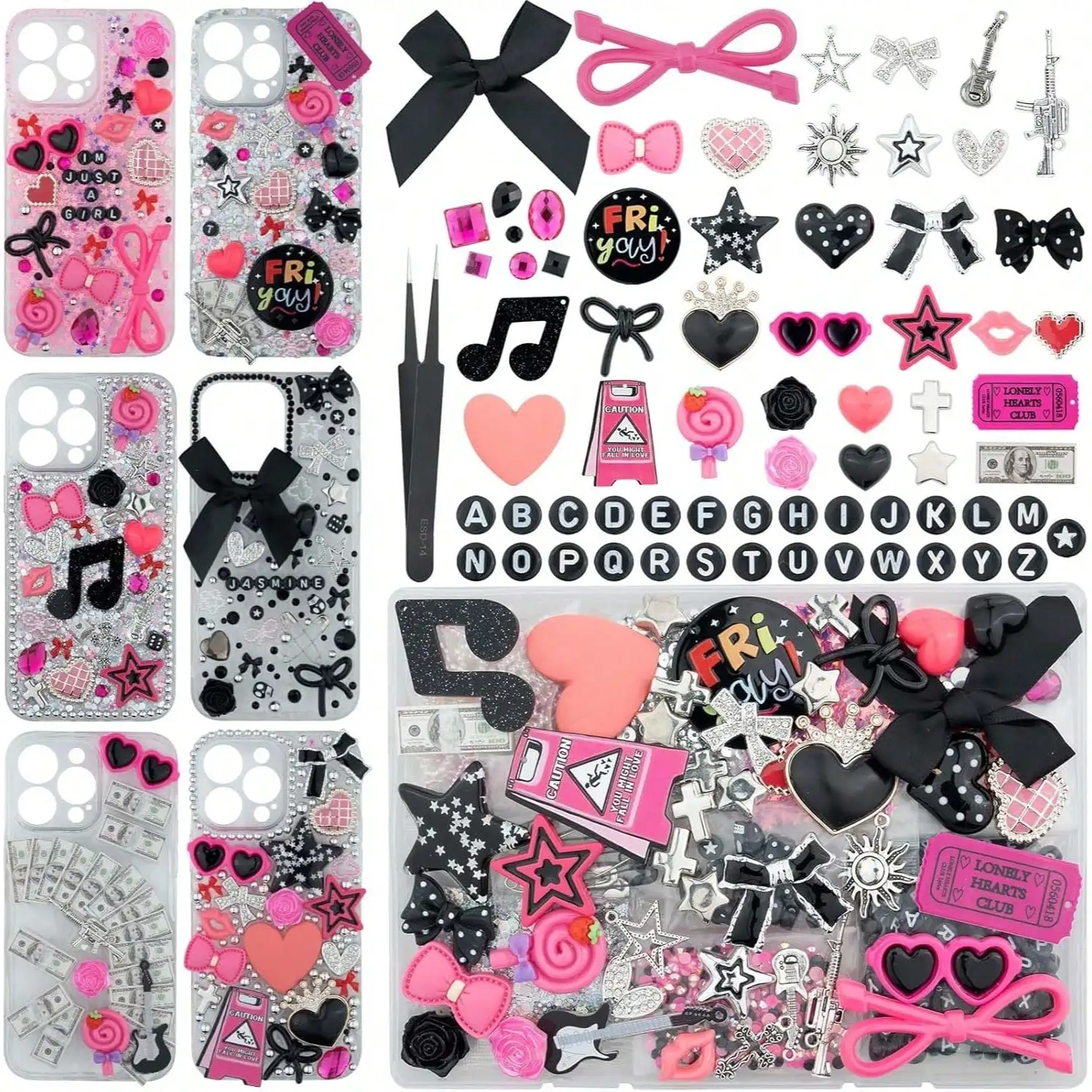 Phone Accessories Aesthetic - 1050개 재활용 폰케이스 참 장식 키트,