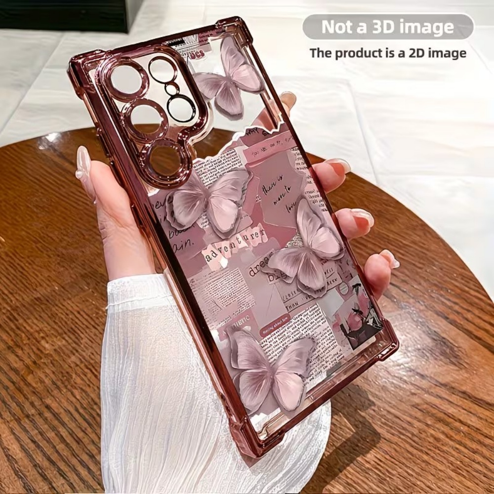 Phone Accessories Aesthetic - 인스 감성 나비 신문 프린트 폰