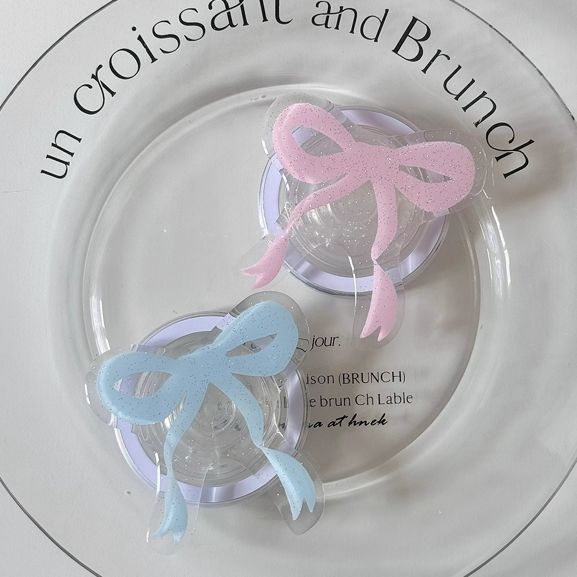 Phone Accessories Stand - 인스타 스타일 글리터 보우 마그네틱 폰