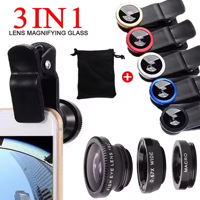 Lens Camera Clip - 3 in 1 어안렌즈 0.67배 광각