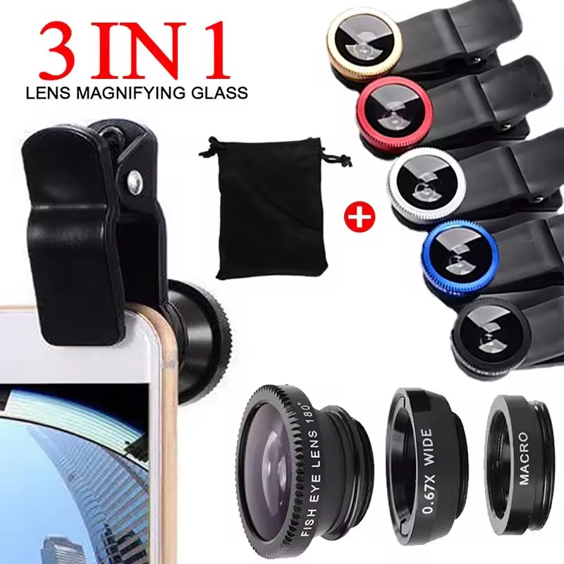 Lens Camera Clip - 3 in 1 어안렌즈 0.67배 광각