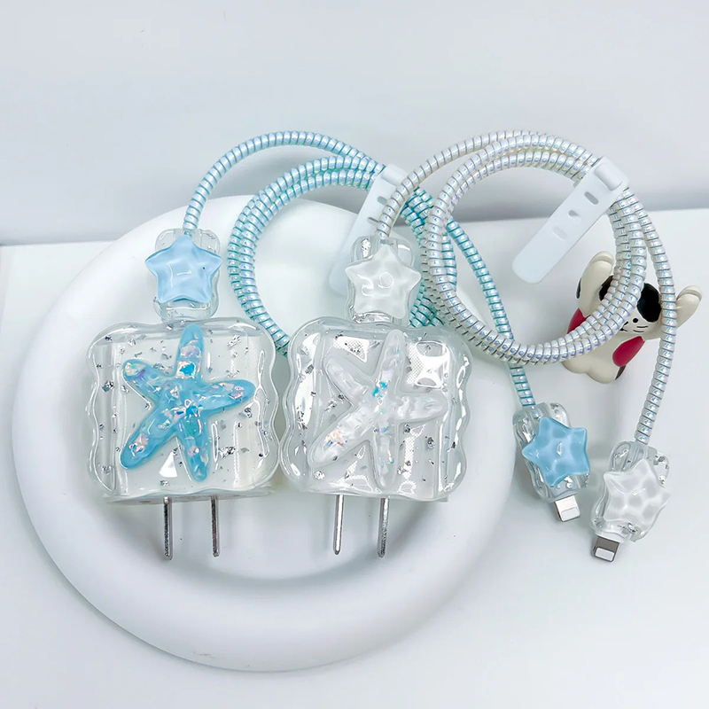 Phone Accessories Aesthetic - 한국어 귀여운 3D 크리스탈 스타 USB