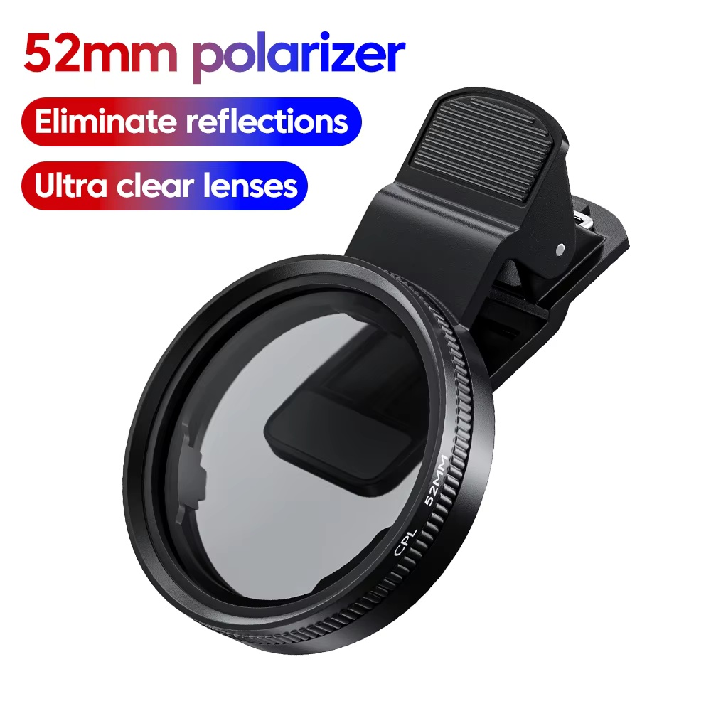 Lens Camera Clip - 52MM 원형 범용 휴대용 편광 카메라