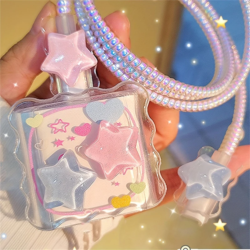 Kawaii 귀여운 3D 스타 러브 하트 웨이브 테두리 - Phone Accessories Aesthetic 리뷰 및 가격