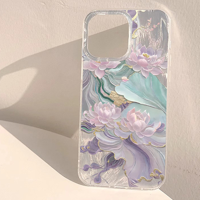 몽환적인 보라색 연꽃 프린트 감성 폰 케이스 (아이폰  - Phone Accessories Aesthetic 리뷰 및 가격