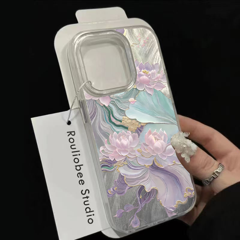 몽환적인 보라색 연꽃 프린트 감성 폰 케이스 (아이폰  - Phone Accessories Aesthetic 리뷰 및 가격