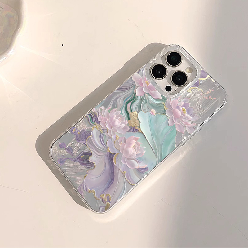 몽환적인 보라색 연꽃 프린트 감성 폰 케이스 (아이폰  - Phone Accessories Aesthetic 리뷰 및 가격