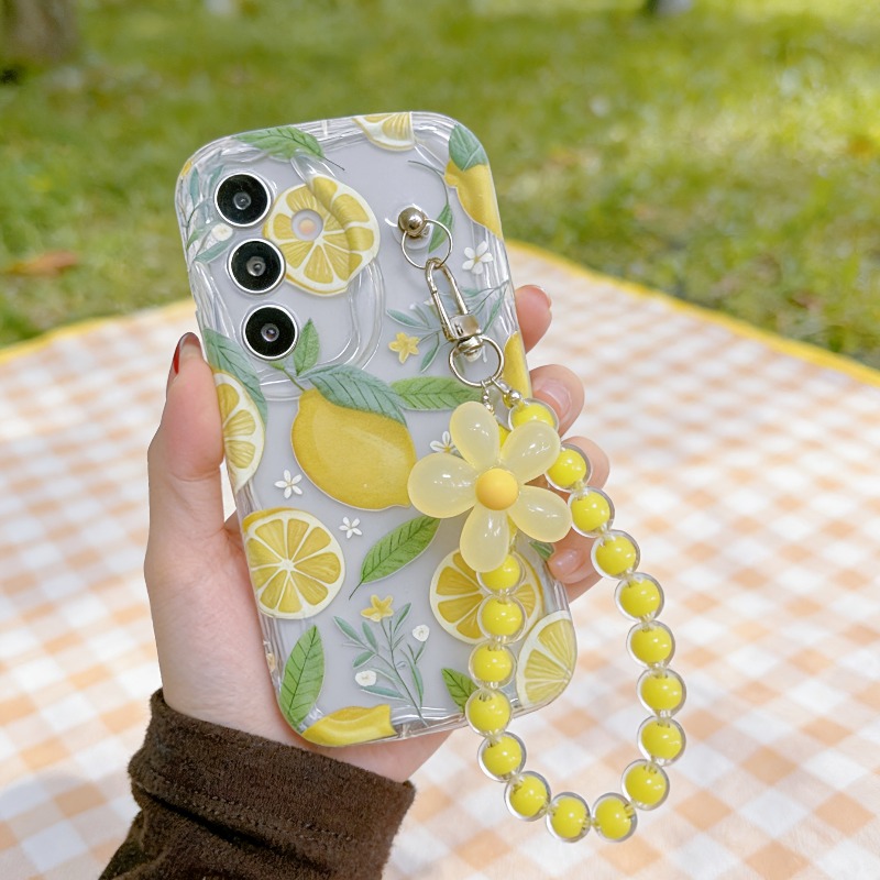 노란 레몬 꽃 끈 달린 폰 케이스 (삼성 갤럭시 S26 - Yellow Phone Accessories 리뷰 및 가격