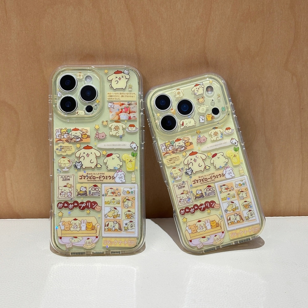 귀여운 노란색 별 반짝이 푸딩 강아지 아이폰 17 16 - Yellow Phone Accessories 리뷰 및 가격
