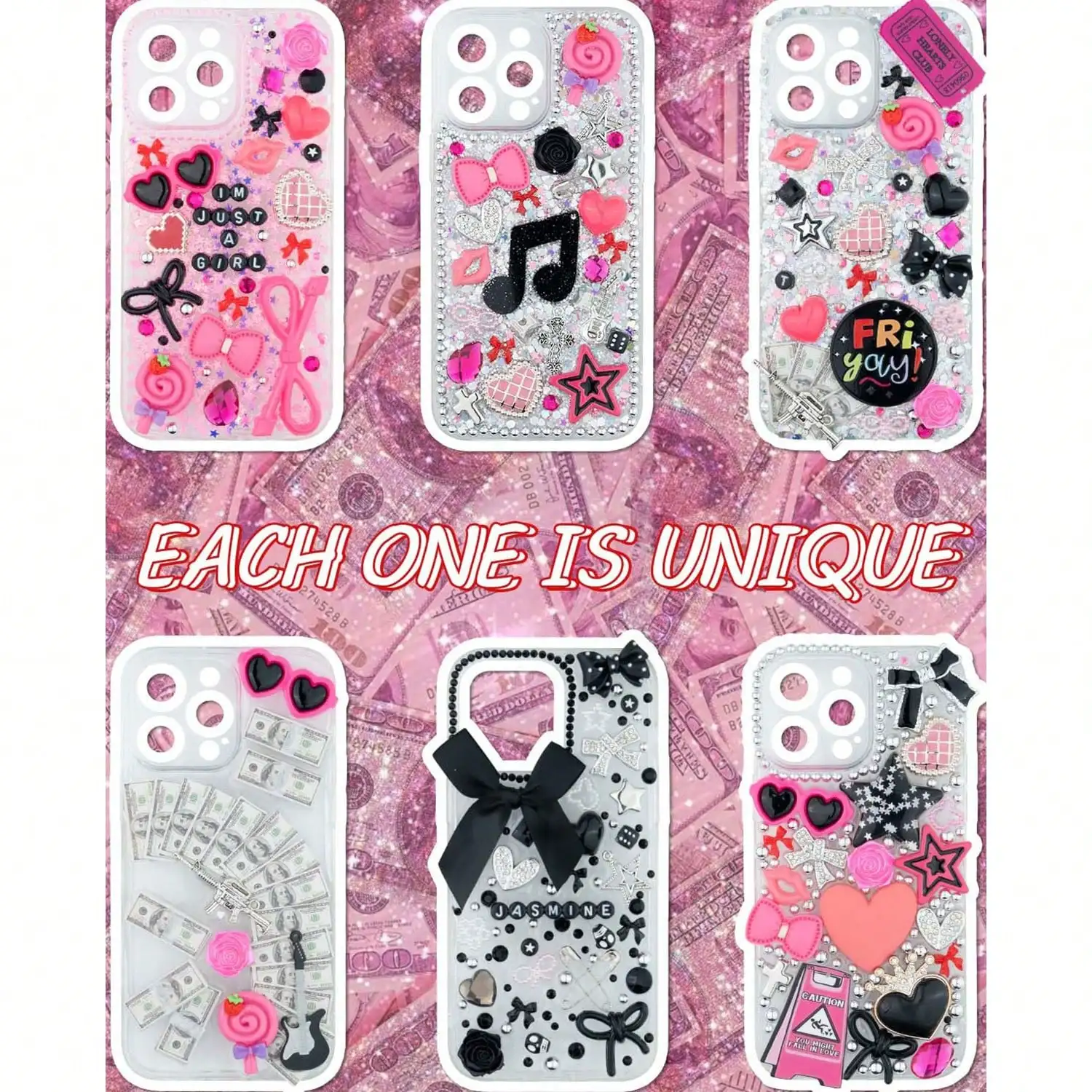 1050개 재활용 폰케이스 참 장식 키트, 케이스 커스 - Phone Accessories Aesthetic 리뷰 및 가격