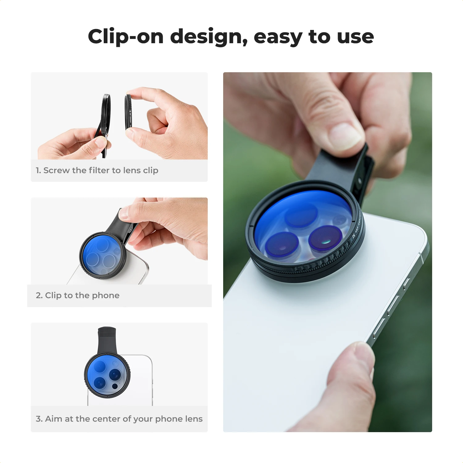 K&F CONCEPT 52mm 클립온 CPL 원형 편광 - Lens Camera Clip 리뷰 및 가격
