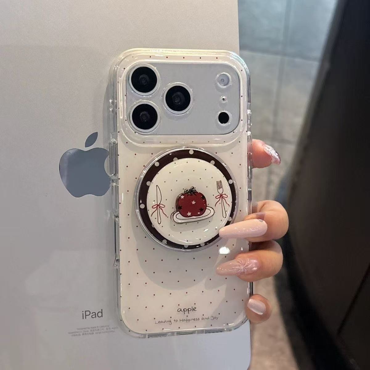 빈티지 레드 애플 폰 마그네틱 그립 접이식 에어백 브래 - Phone Accessories Stand 리뷰 및 가격