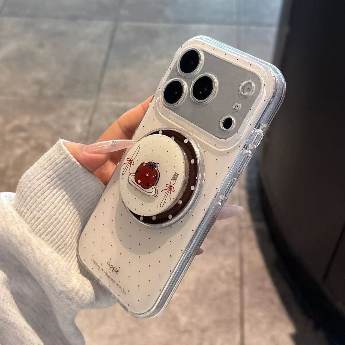 빈티지 레드 애플 폰 마그네틱 그립 접이식 에어백 브래 - Phone Accessories Stand 리뷰 및 가격