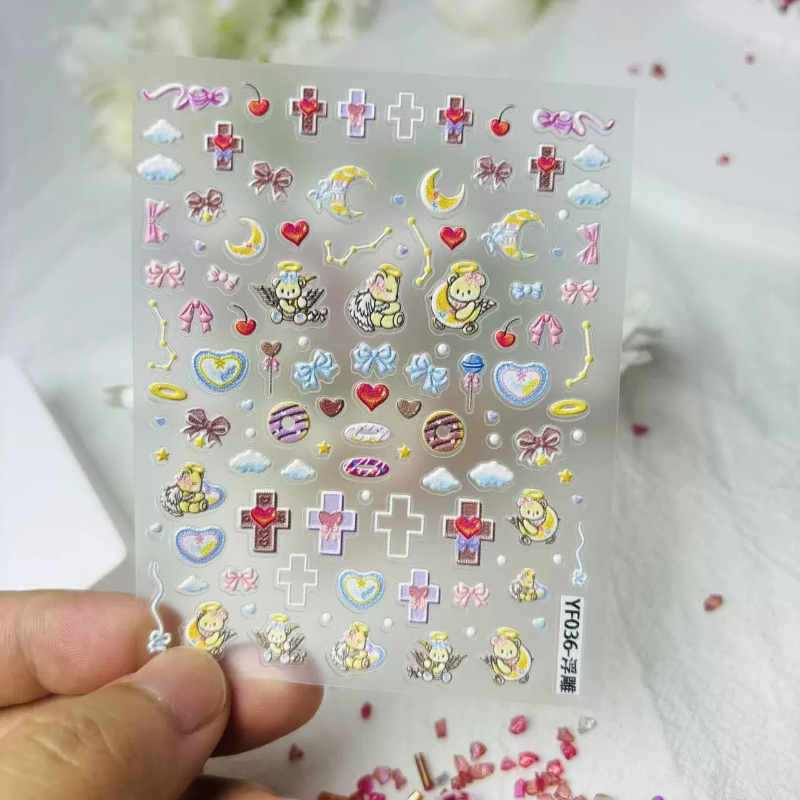 귀여운 천사 곰 만화 3D 입체 스티커 미니어처 DIY - Phone Accessories Aesthetic 리뷰 및 가격