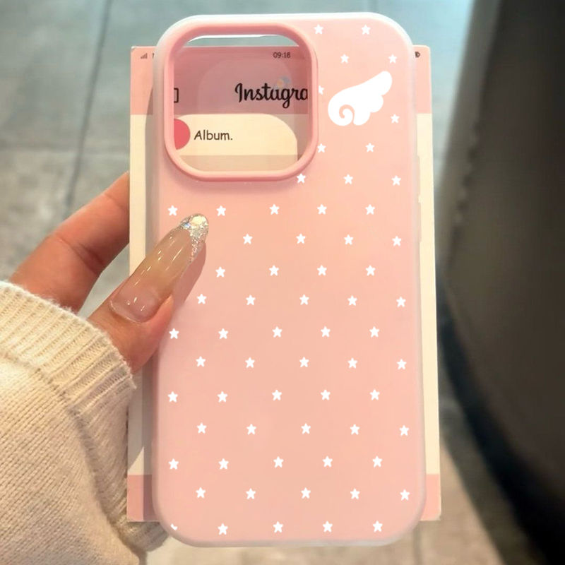 귀여운 한국 미학 스타 엔젤 날개 2IN1 폰 케이스  - Phone Accessories Aesthetic 리뷰 및 가격
