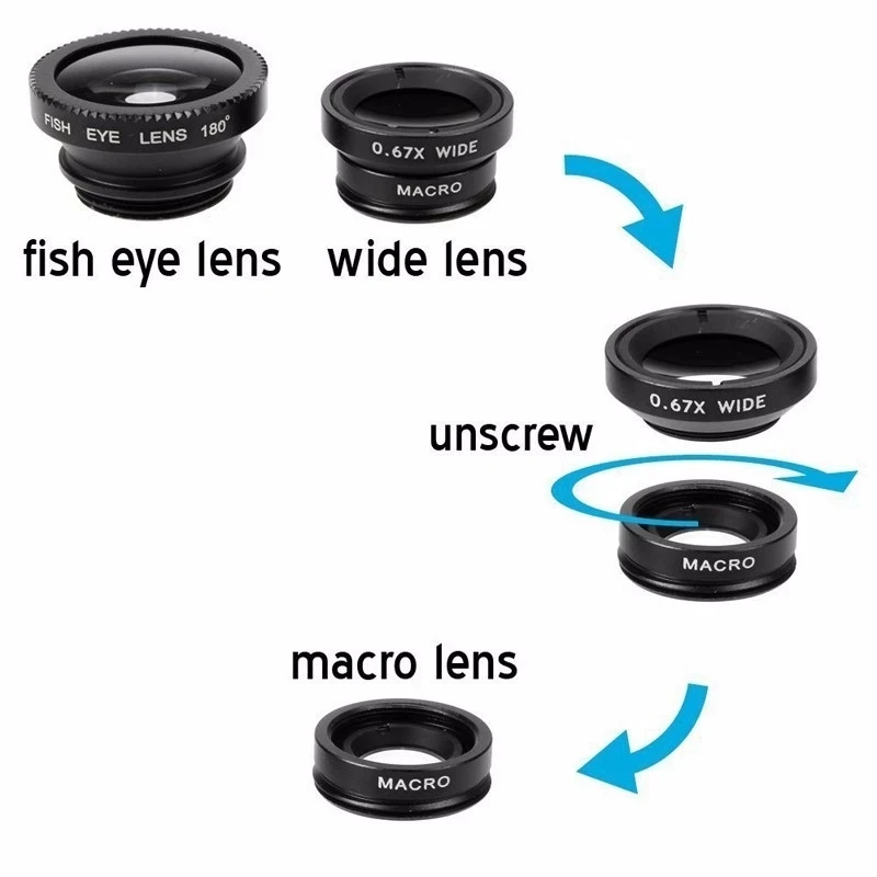 3 in 1 어안렌즈 0.67배 광각 줌렌즈 어안 매크 - Lens Camera Clip 리뷰 및 가격