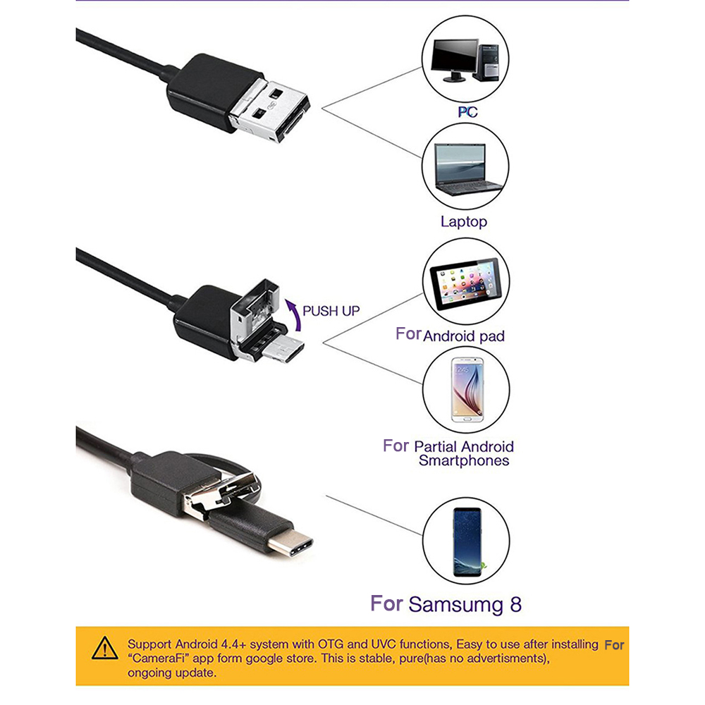 휴대 전화 용 내시경 카메라 소프트 와이어 USB 미니 - Phone Accessories For Android 리뷰 및 가격
