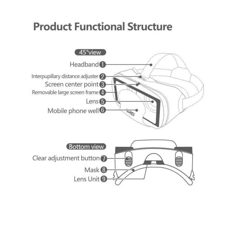 VRG 프로 가상 현실 VR 안경 헤드셋 장치 비아르  - Phone Accessories For Android 리뷰 및 가격
