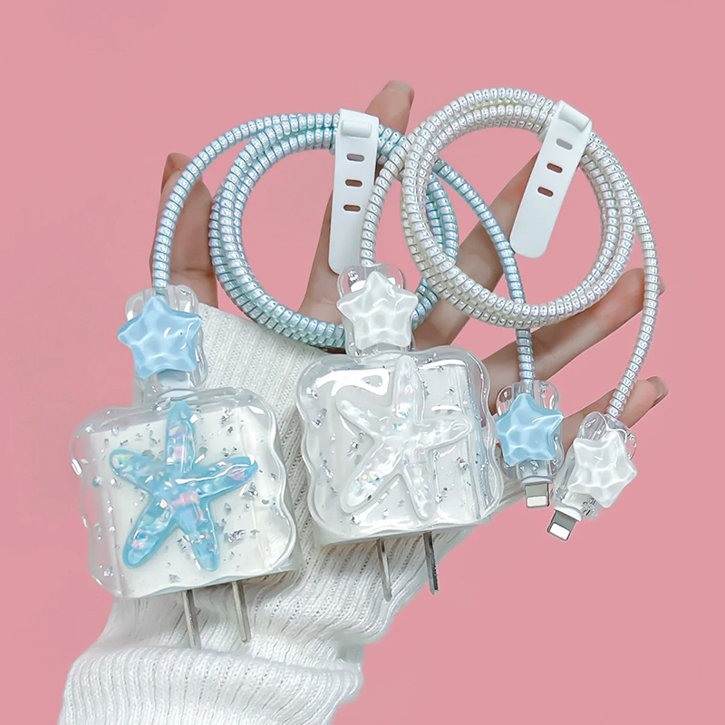 한국어 귀여운 3D 크리스탈 스타 USB 케이블 보호기 - Phone Accessories Aesthetic 리뷰 및 가격