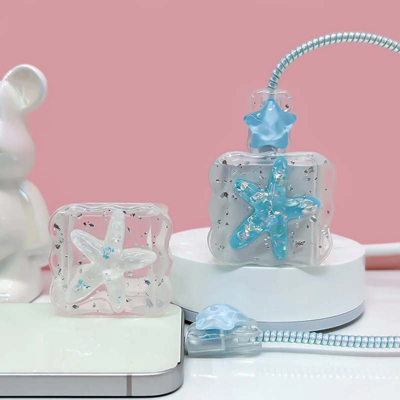 한국어 귀여운 3D 크리스탈 스타 USB 케이블 보호기 - Phone Accessories Aesthetic 리뷰 및 가격