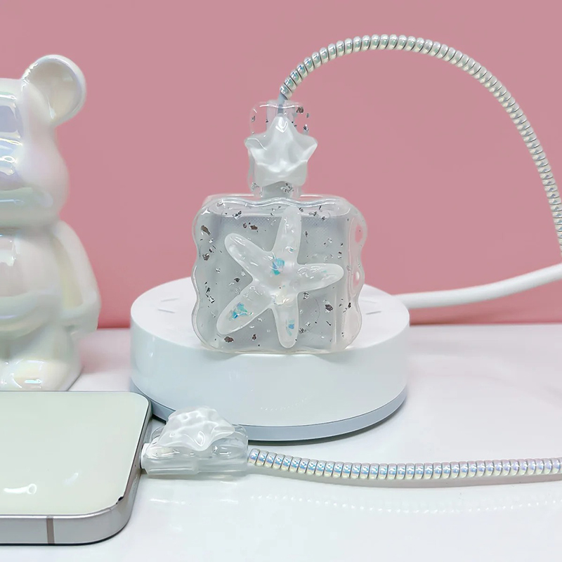 한국어 귀여운 3D 크리스탈 스타 USB 케이블 보호기 - Phone Accessories Aesthetic 리뷰 및 가격