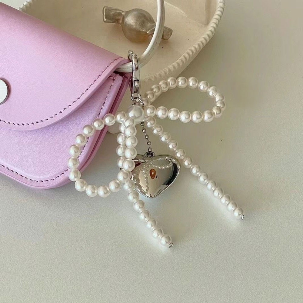 귀여운 리본 진주 폰 펜던트 체인 Y2K 하트 참 스트 - Phone Accessories For Android 리뷰 및 가격