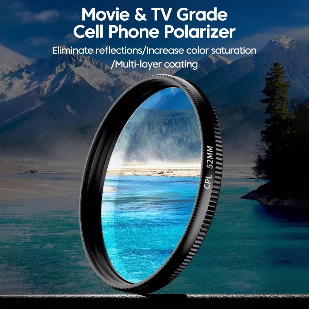 새로운 52mm CPL 휴대폰 렌즈 필터 렌즈 클립 카 - Lens Camera Clip 리뷰 및 가격